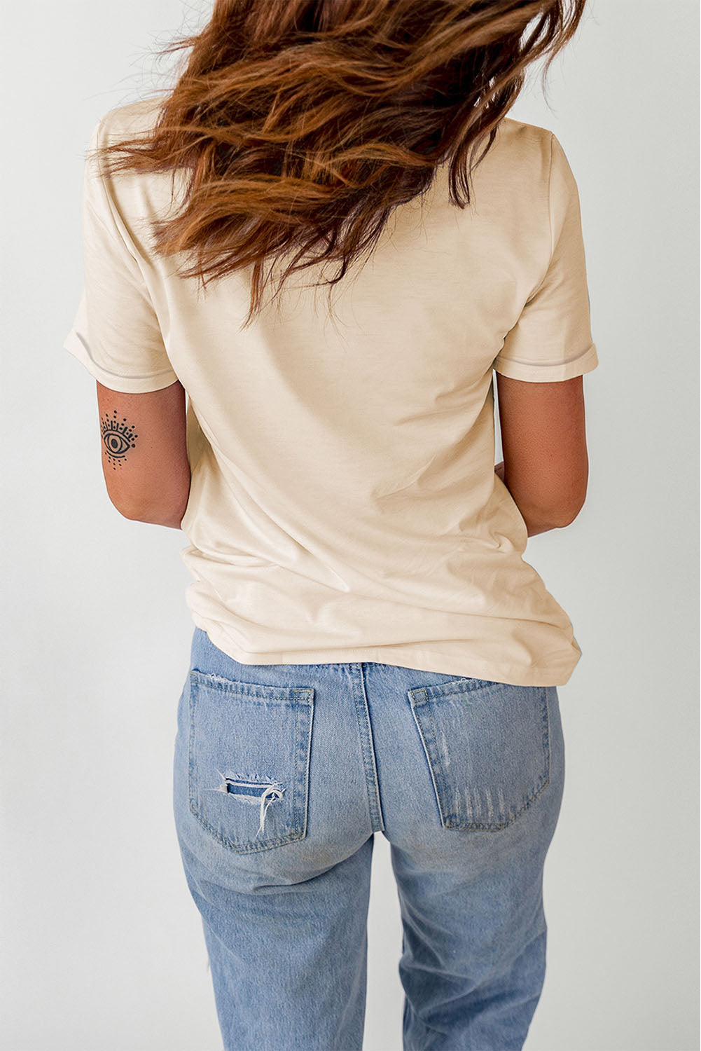 Christie Corn Letter Graphic Cuffed Tee