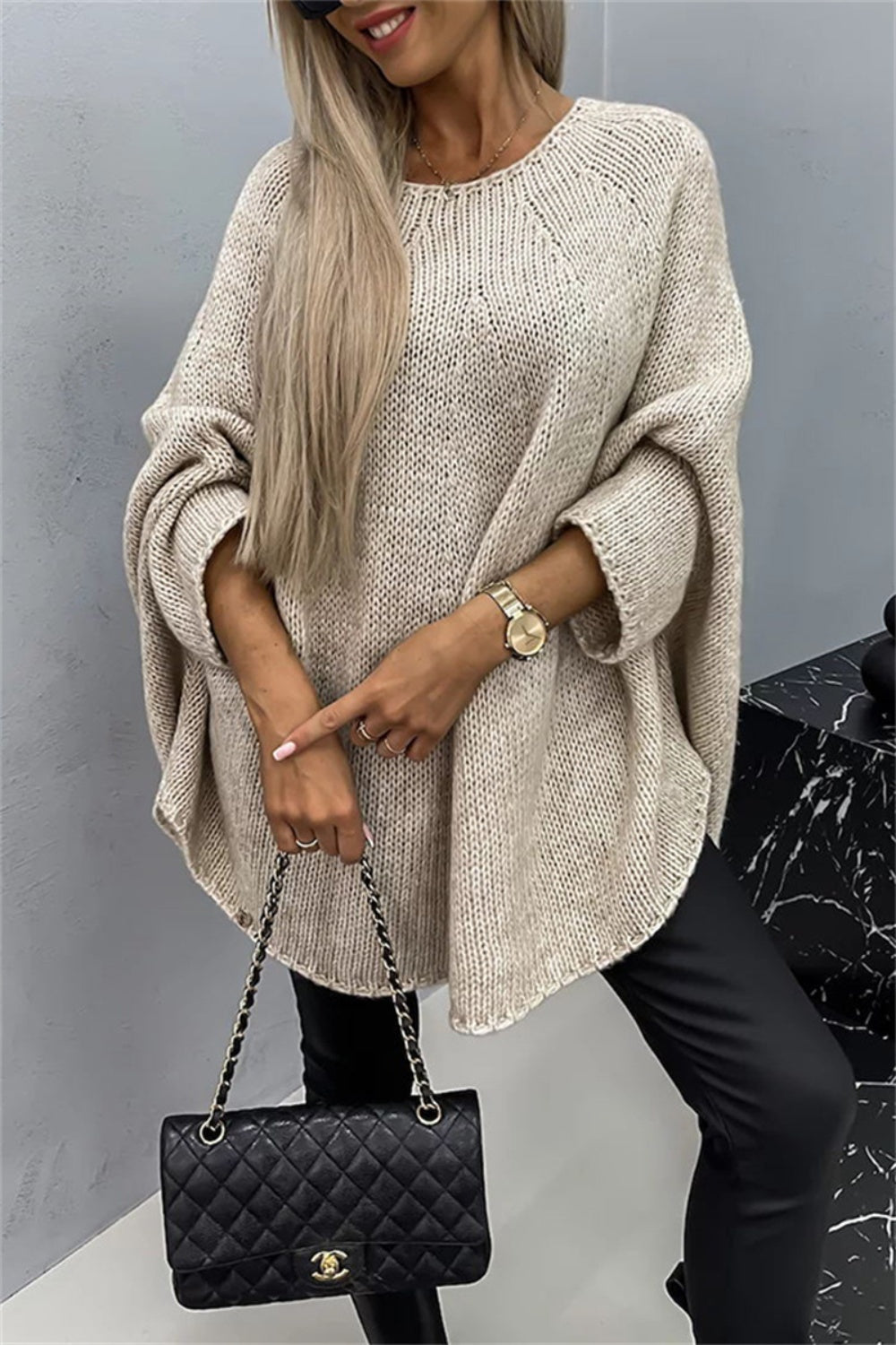 Stella Round Neck Batwing Sleeve Sweater