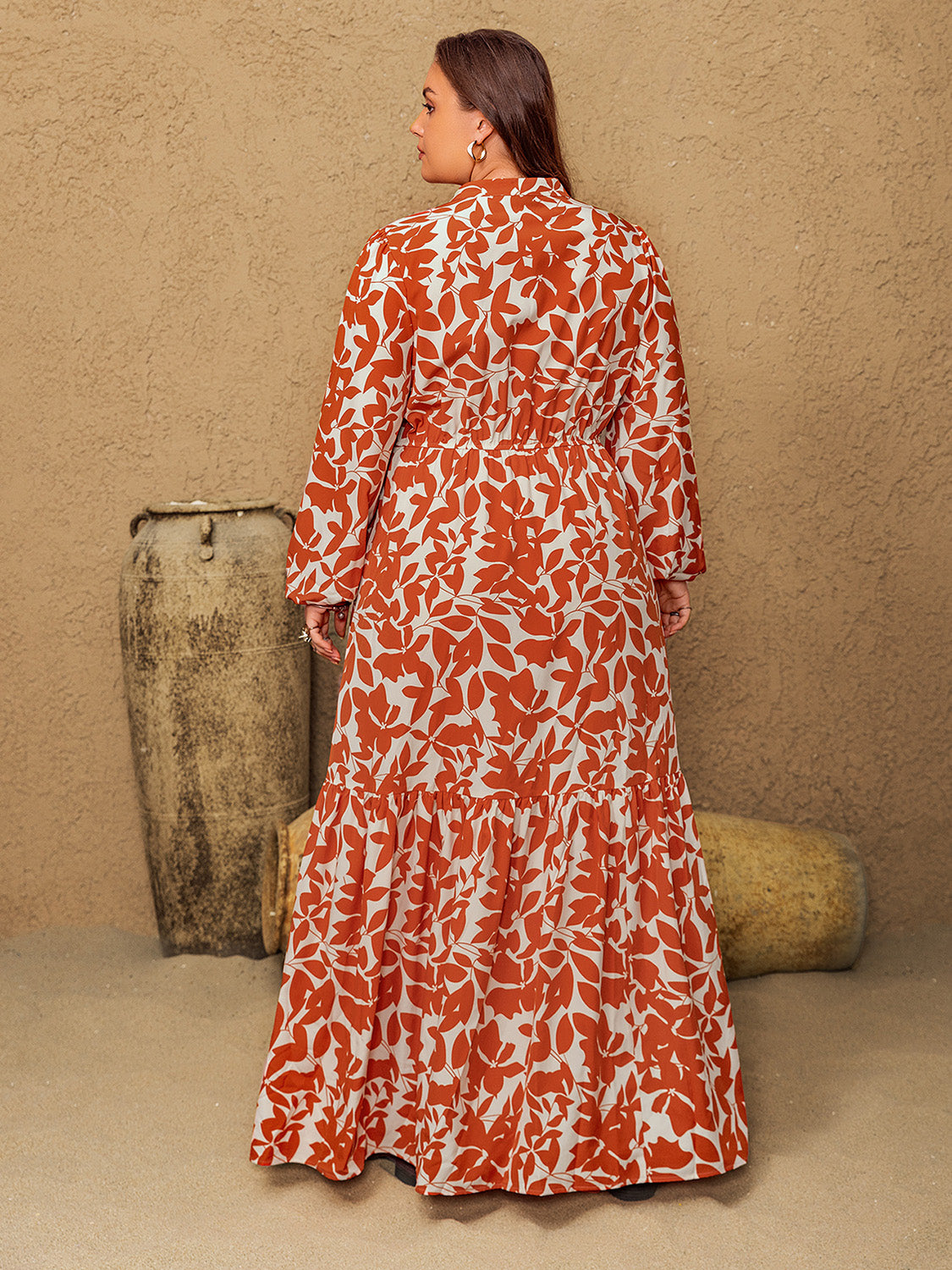 Scarlett Notched Long Sleeve Maxi Dress