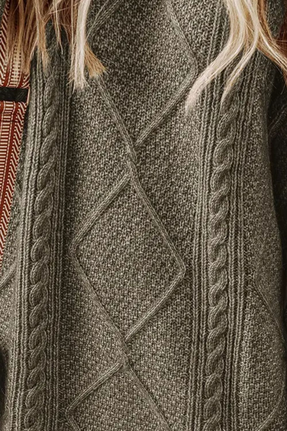 Ann Cable-Knit Round Neck Sweater Dress