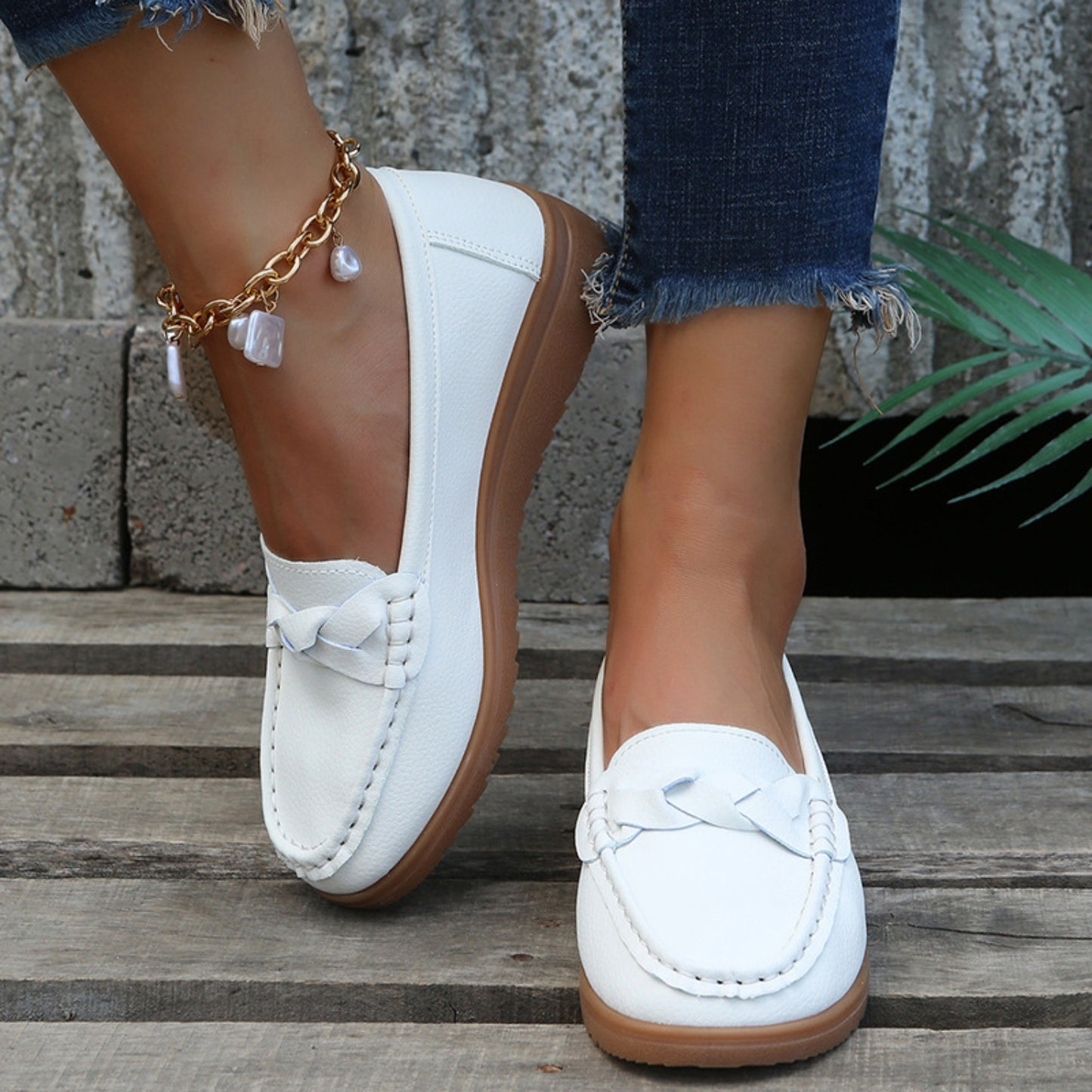 Morgan Weave Wedge Heeled Loafers