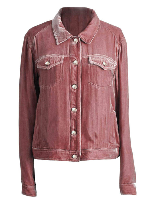 Macie Button Up Long Sleeve Jacket with Chest Pockets