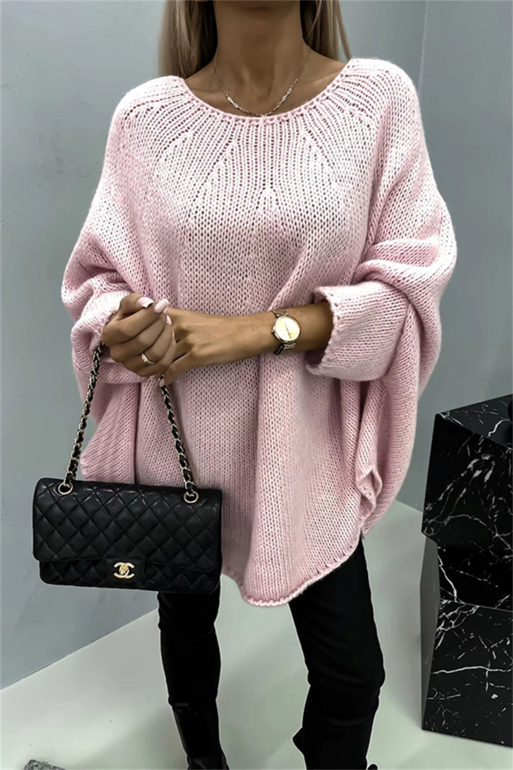 Stella Round Neck Batwing Sleeve Sweater
