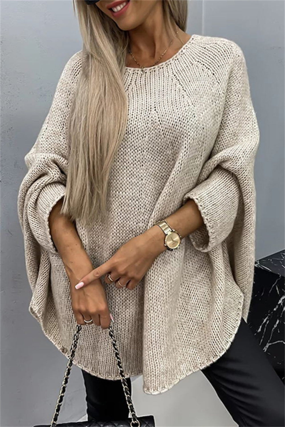 Stella Round Neck Batwing Sleeve Sweater