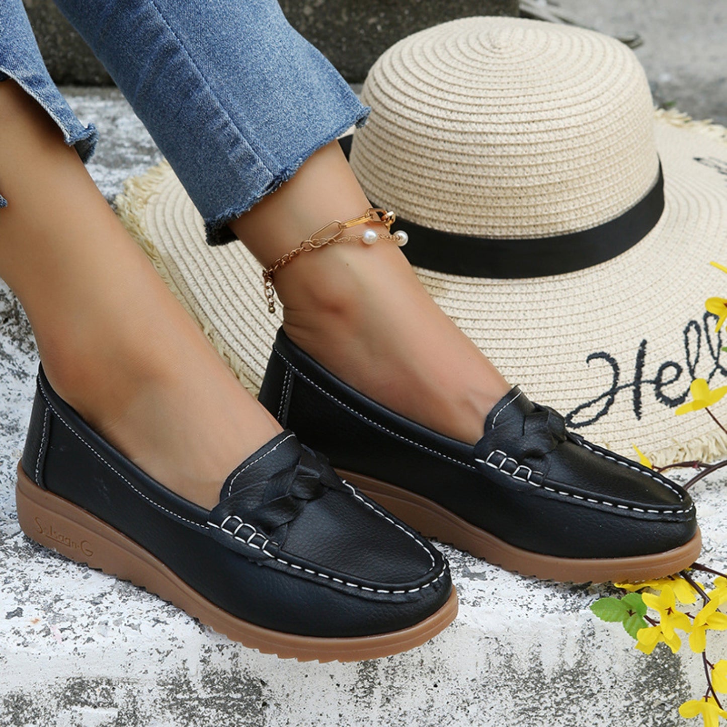 Morgan Weave Wedge Heeled Loafers