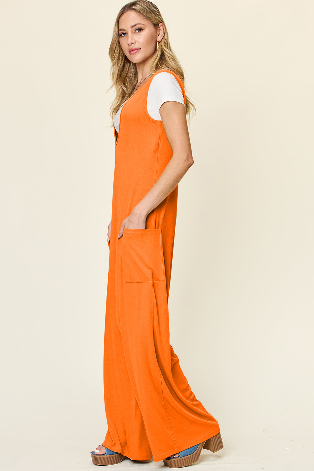 Aspen Sleeveless Wide Leg Jumpsuit with Pockets