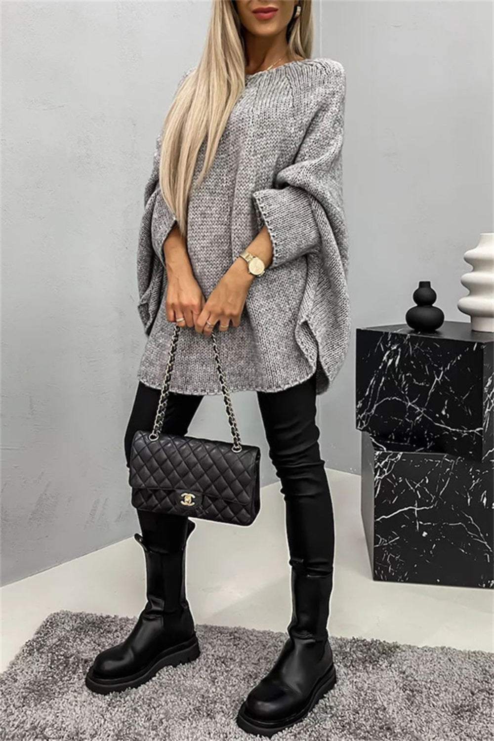 Stella Round Neck Batwing Sleeve Sweater