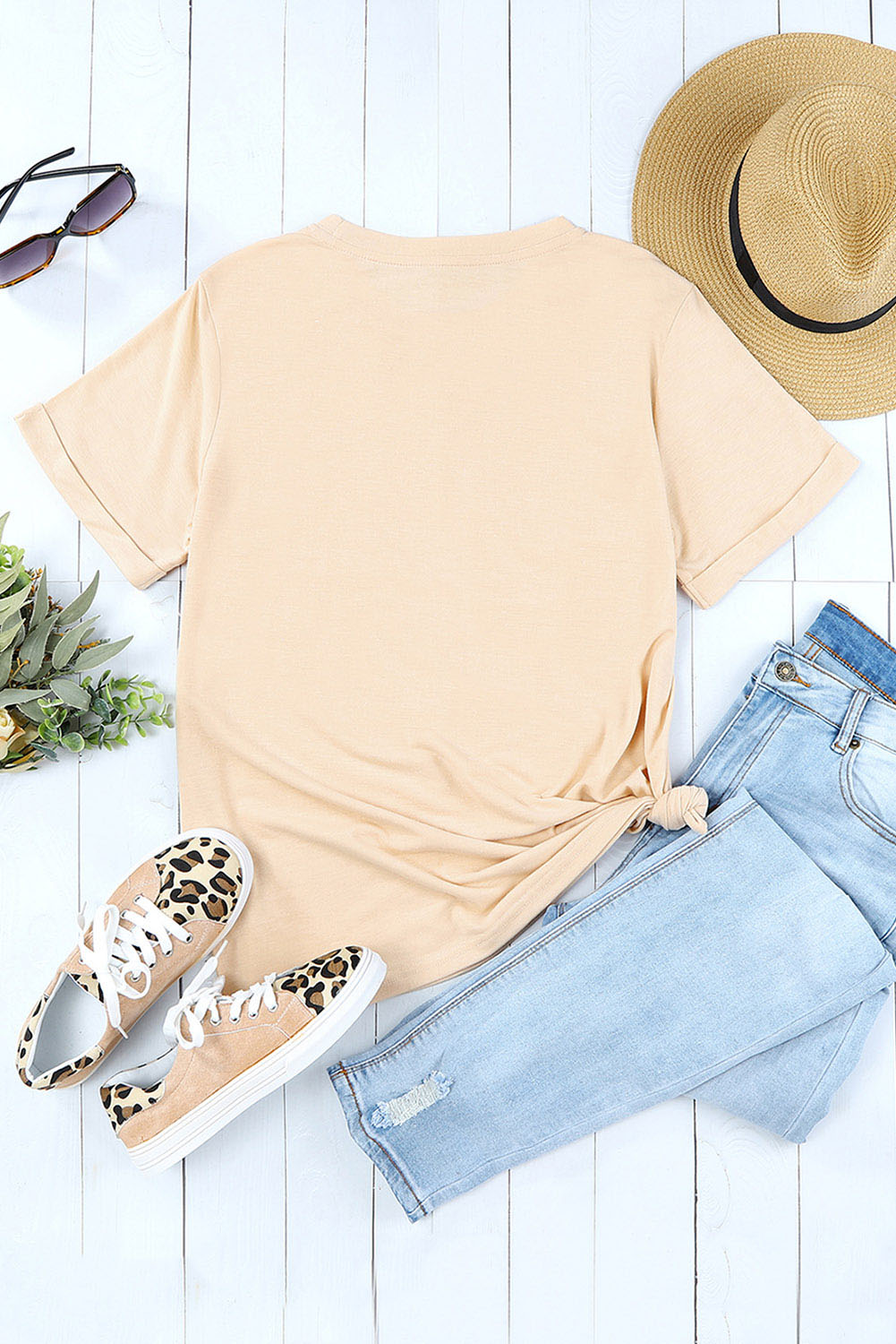 Christie Corn Letter Graphic Cuffed Tee