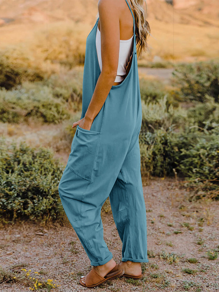 Sierra V-Neck Sleeveless Jumpsuit with Pockets