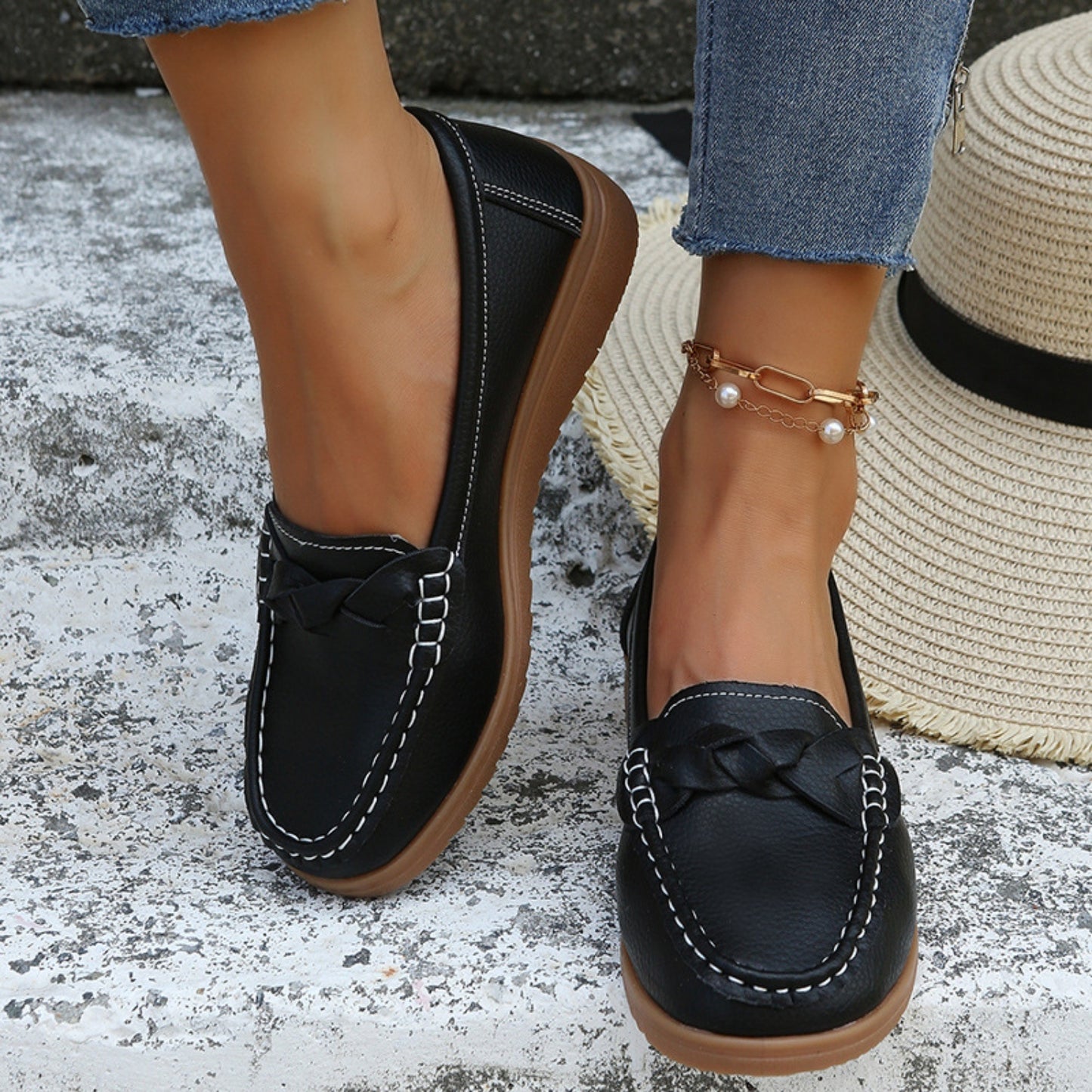 Morgan Weave Wedge Heeled Loafers