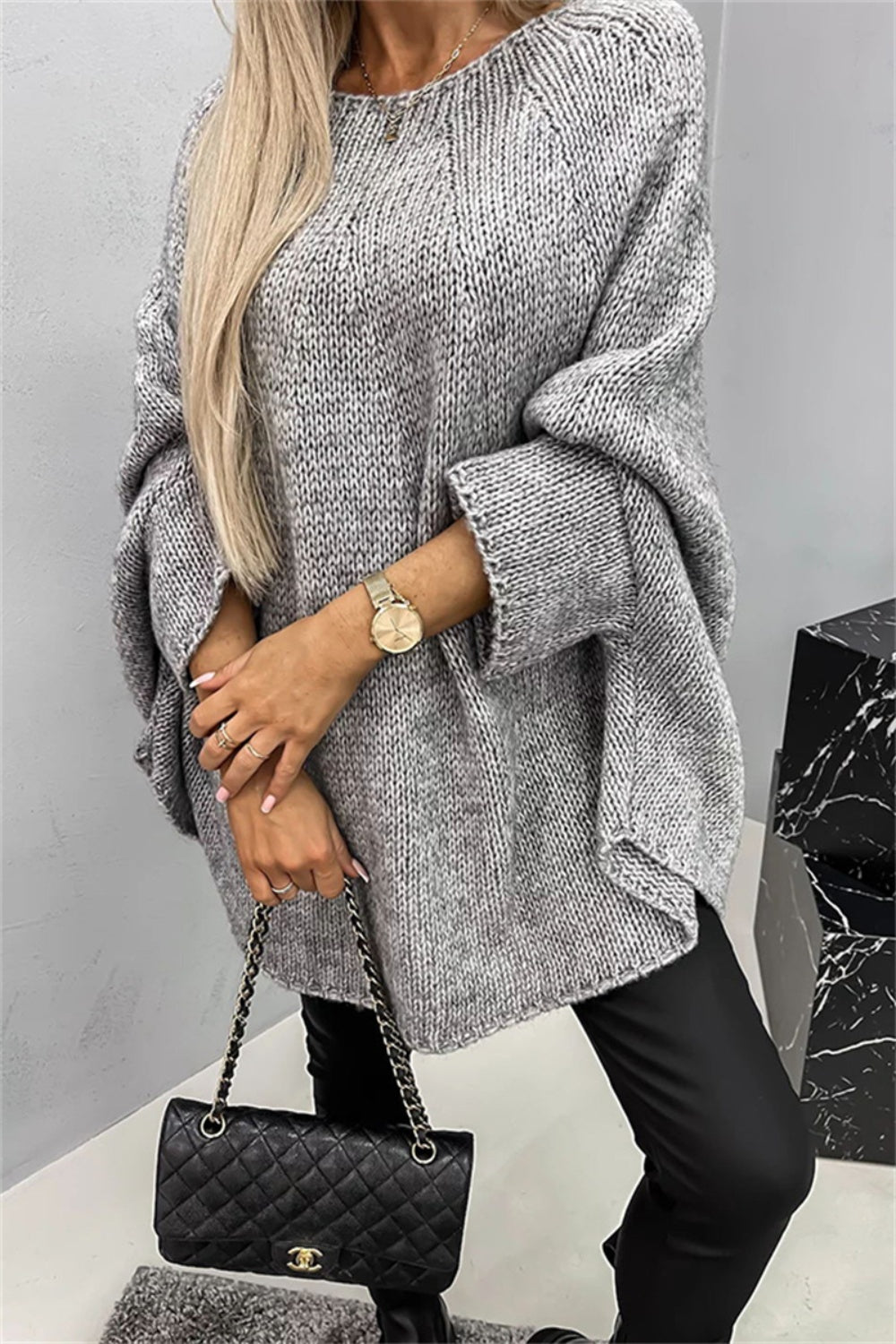 Stella Round Neck Batwing Sleeve Sweater