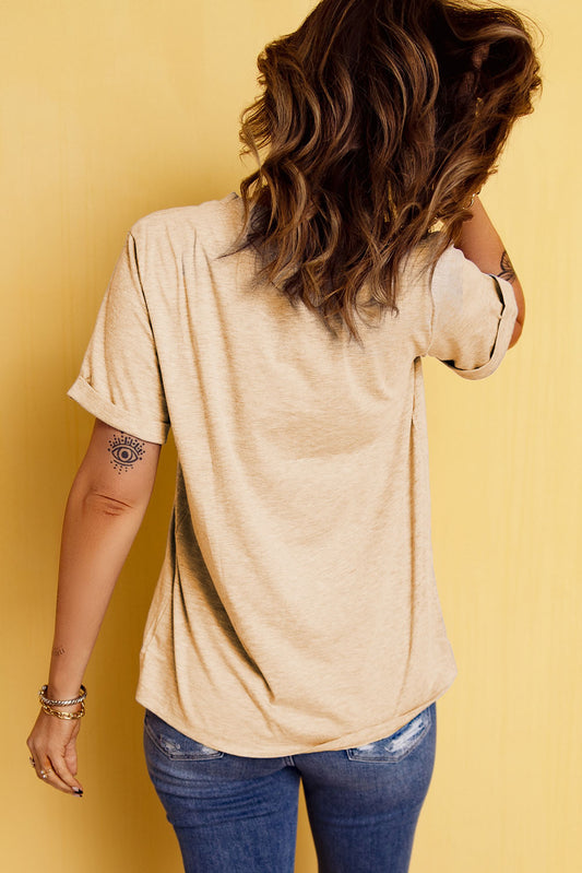 Christie Corn Letter Graphic Cuffed Tee