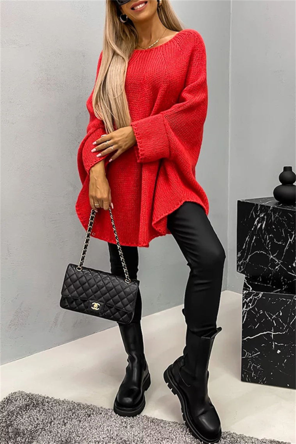 Stella Round Neck Batwing Sleeve Sweater
