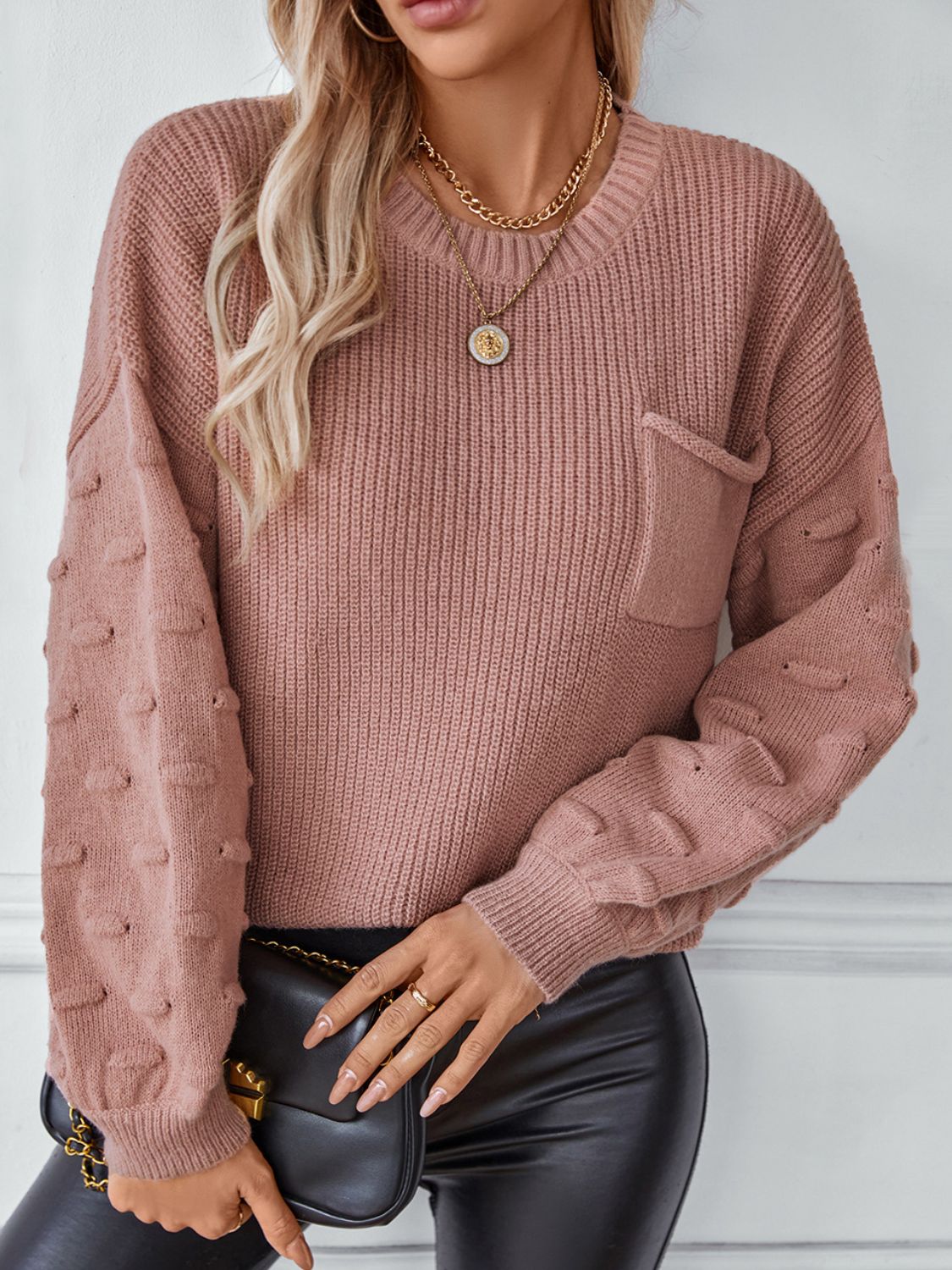 Everly Round Neck Drop Shoulder Sweater