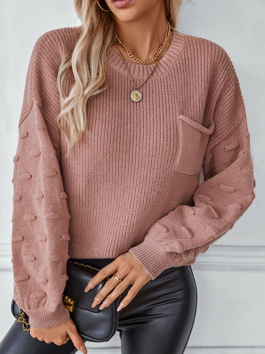 Everly Round Neck Drop Shoulder Sweater
