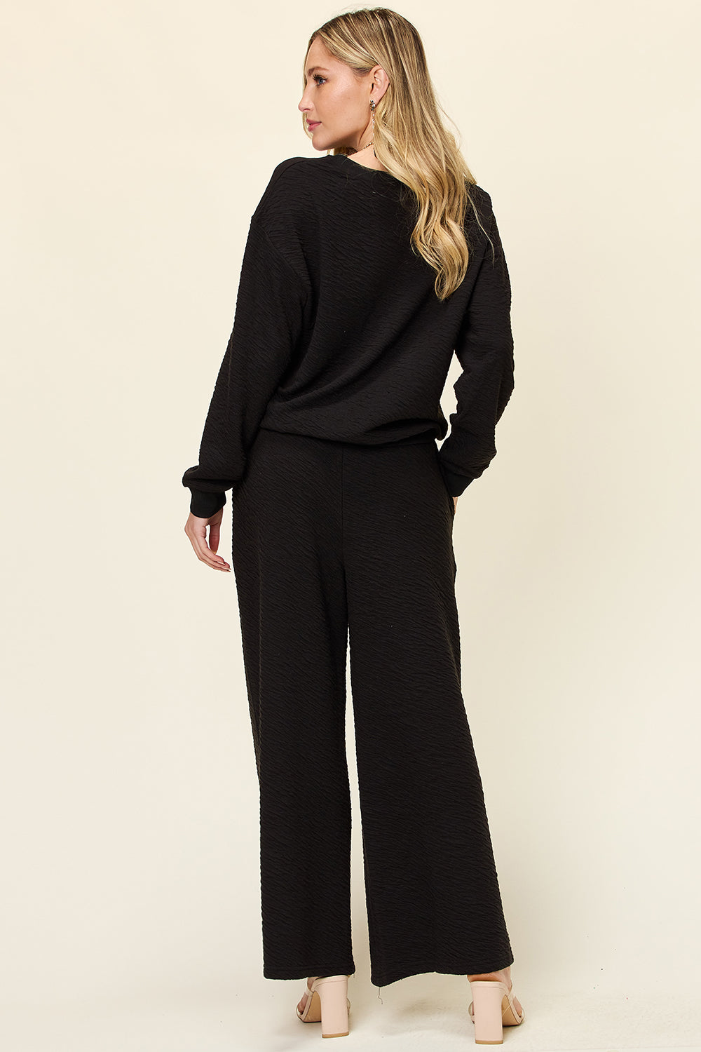 Farrah Texture Long Sleeve Top and Pants Set