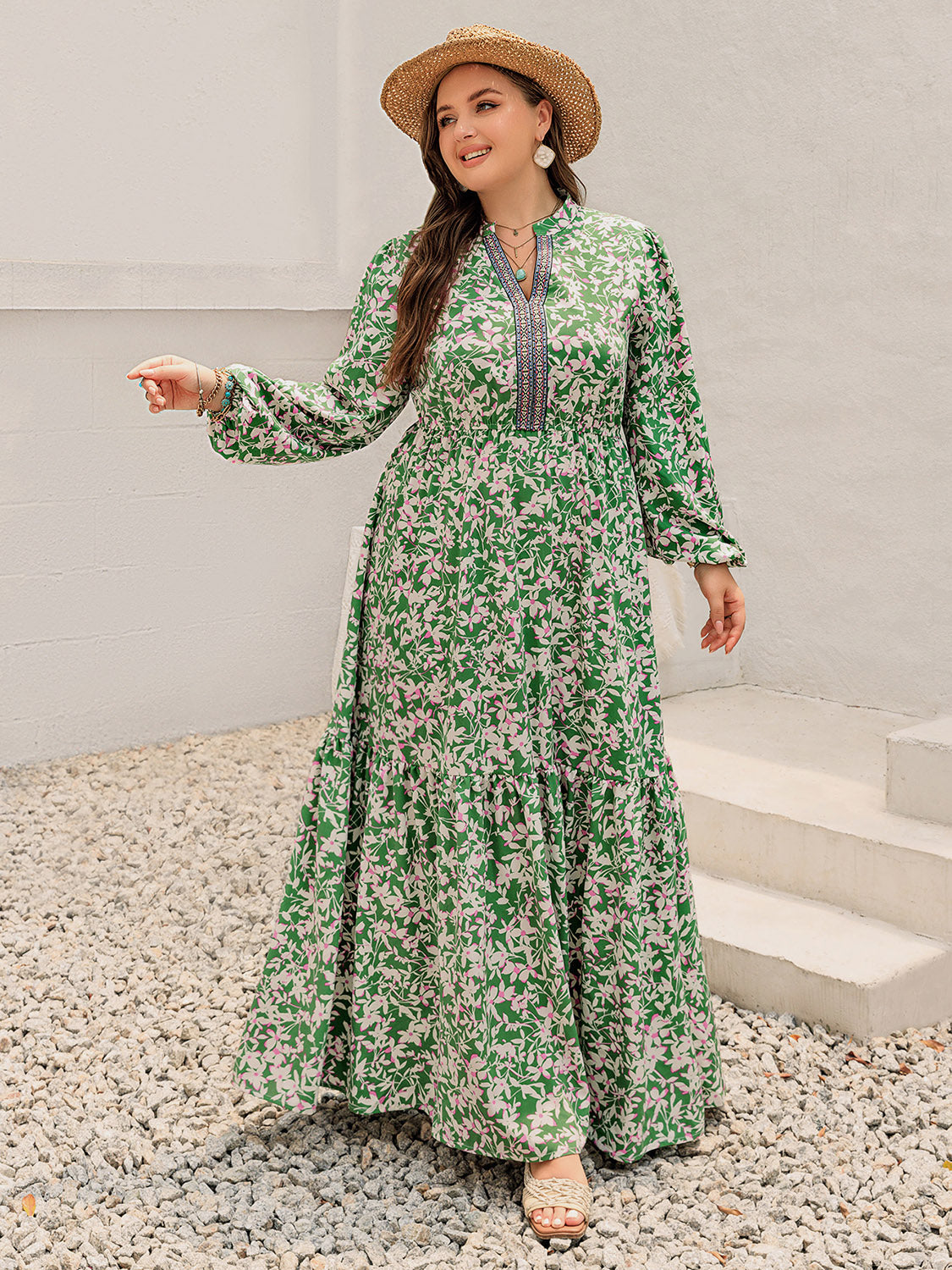 Scarlett Notched Long Sleeve Maxi Dress