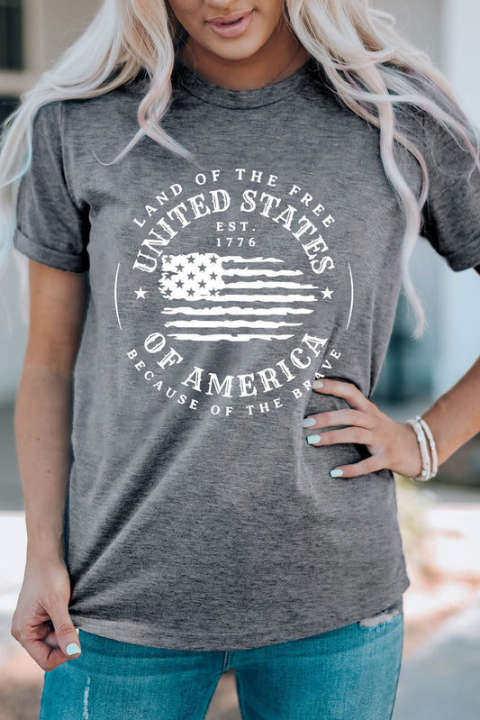 Jackie US Flag Graphic Short Sleeve Tee