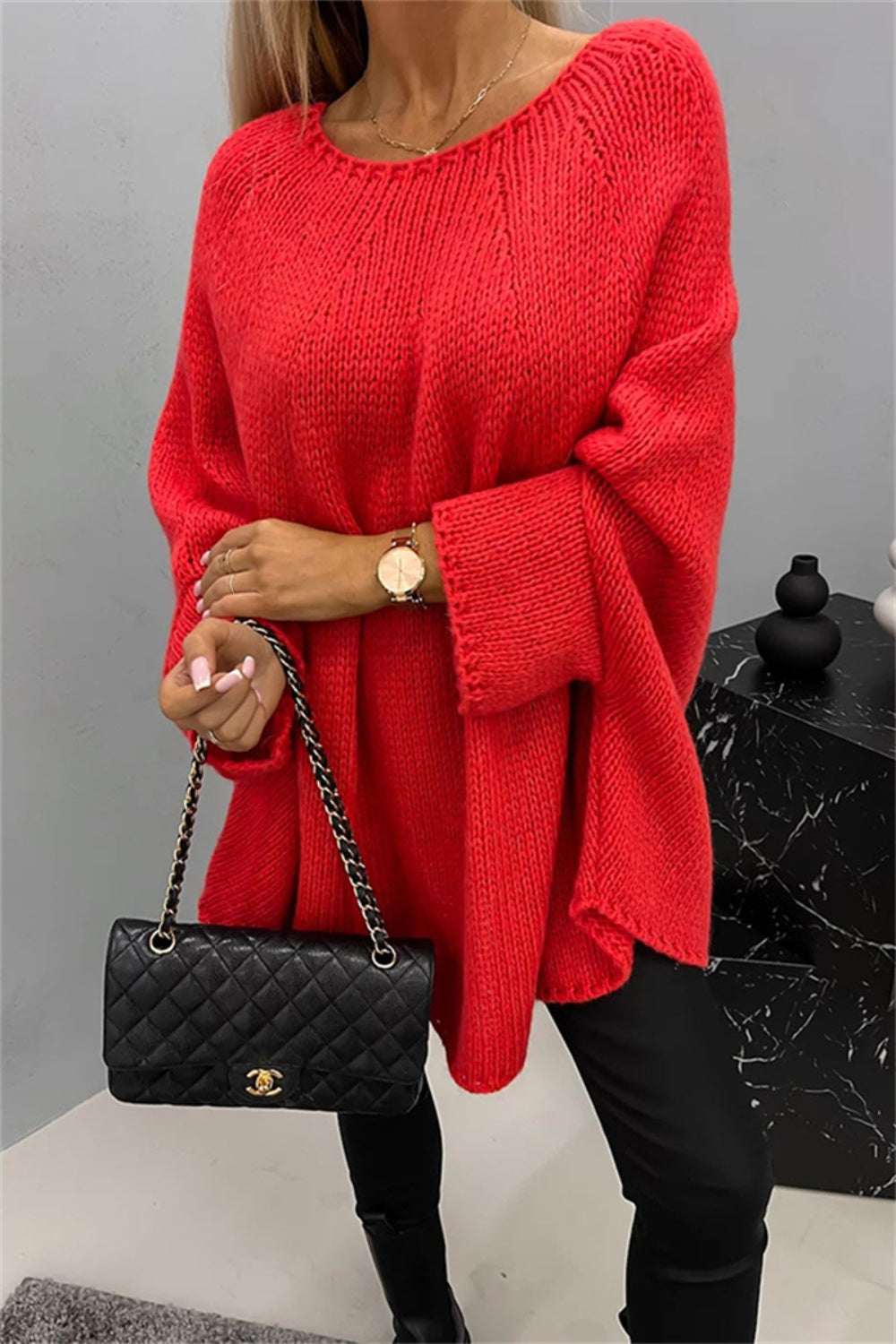 Stella Round Neck Batwing Sleeve Sweater