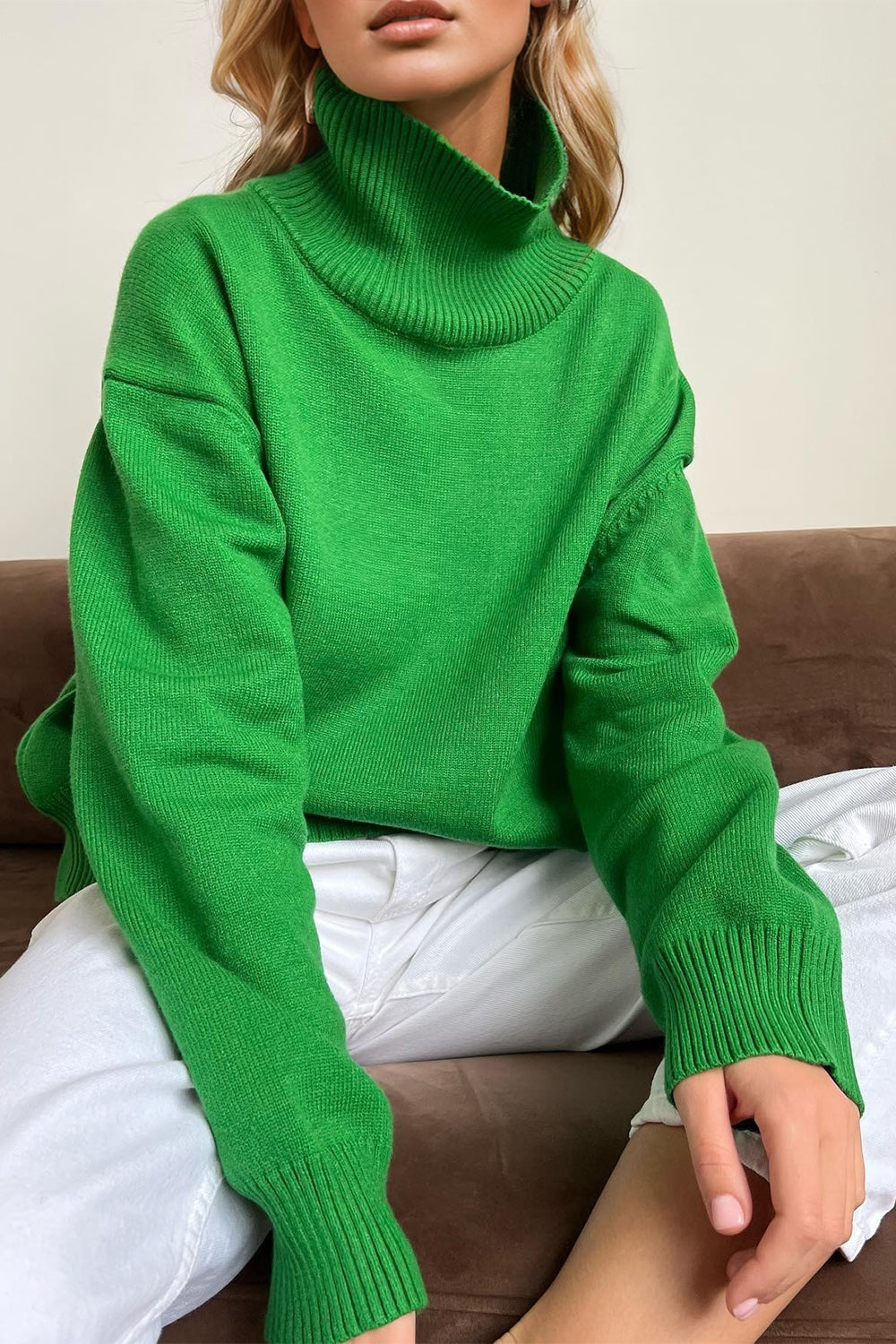 Zara Turtleneck Dropped Shoulder Long Sleeve Sweater