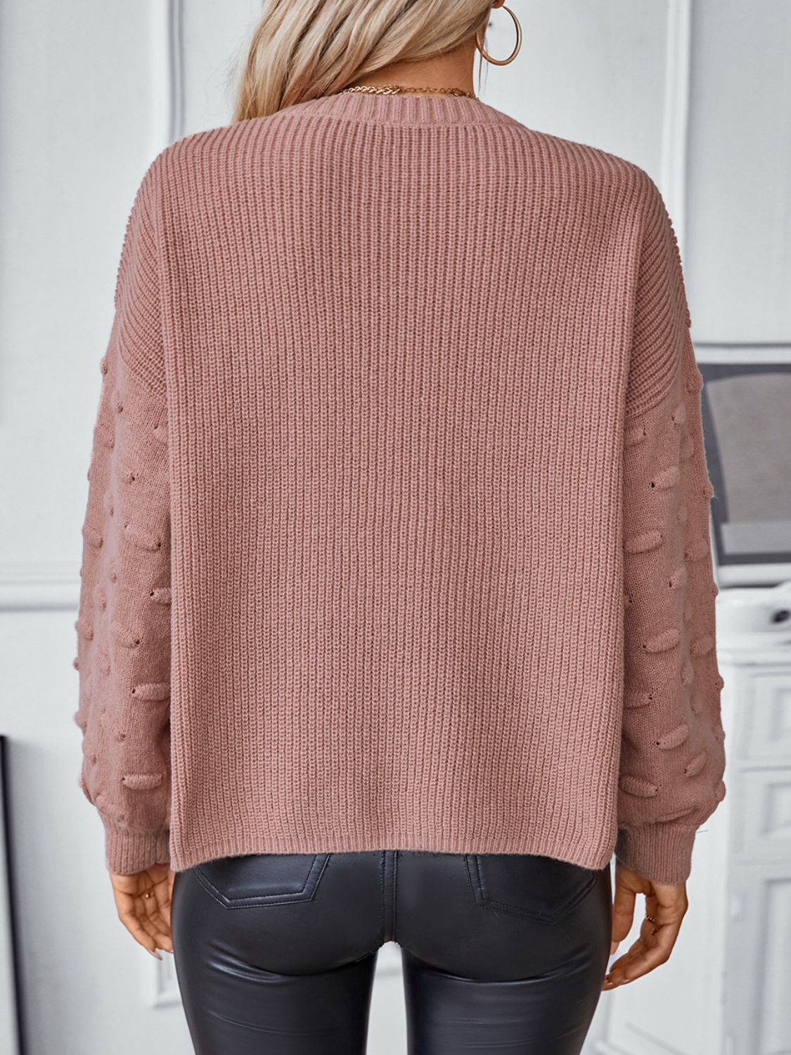 Everly Round Neck Drop Shoulder Sweater