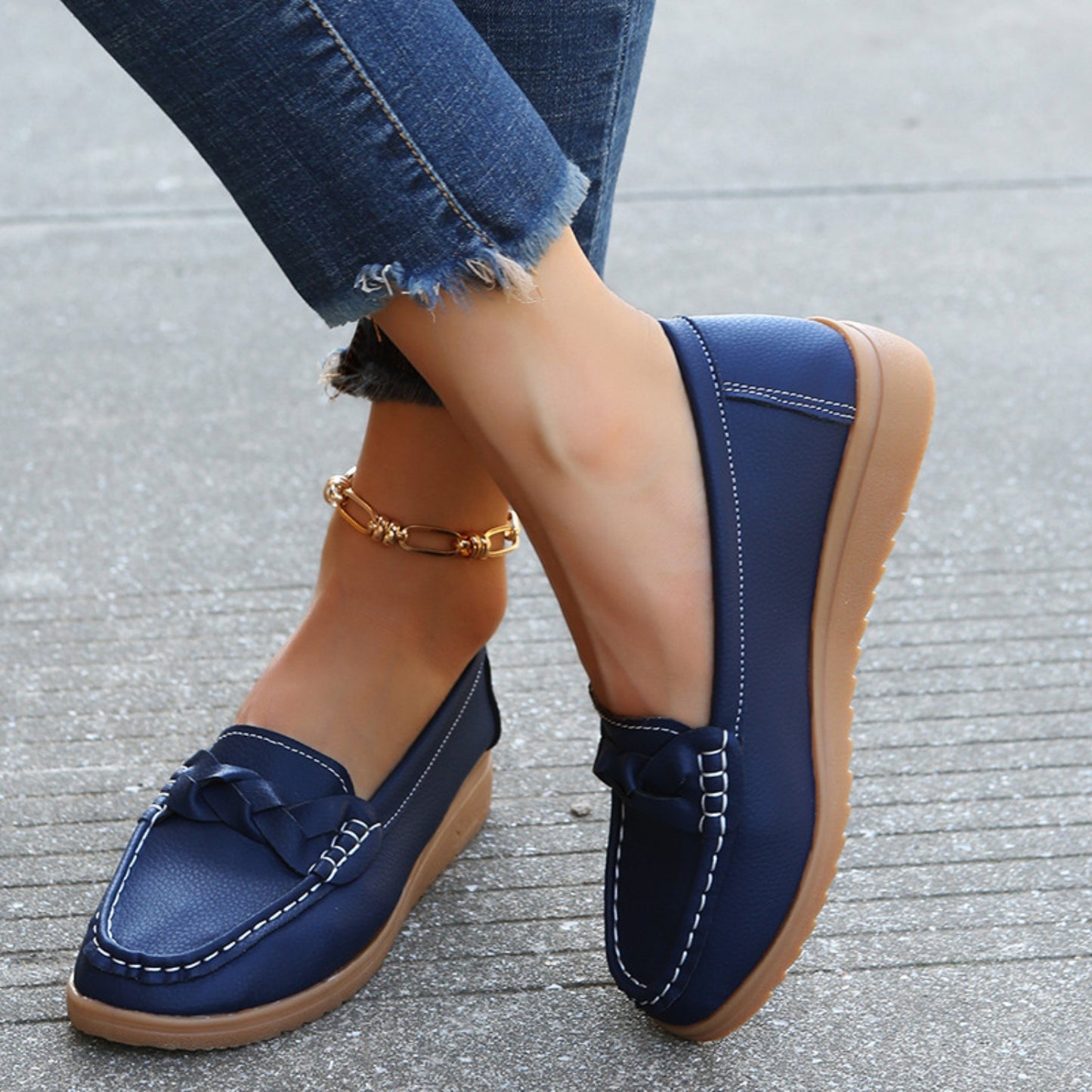 Morgan Weave Wedge Heeled Loafers