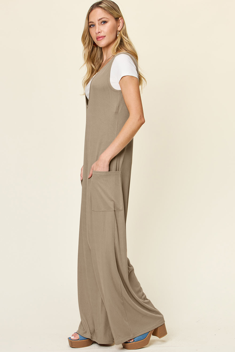 Aspen Sleeveless Wide Leg Jumpsuit with Pockets