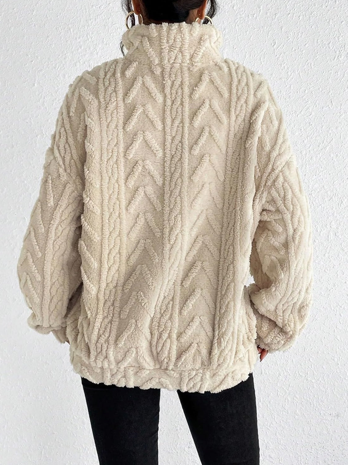 Kennedy Fuzzy Quarter Zip Long Sleeve Sweatshirt