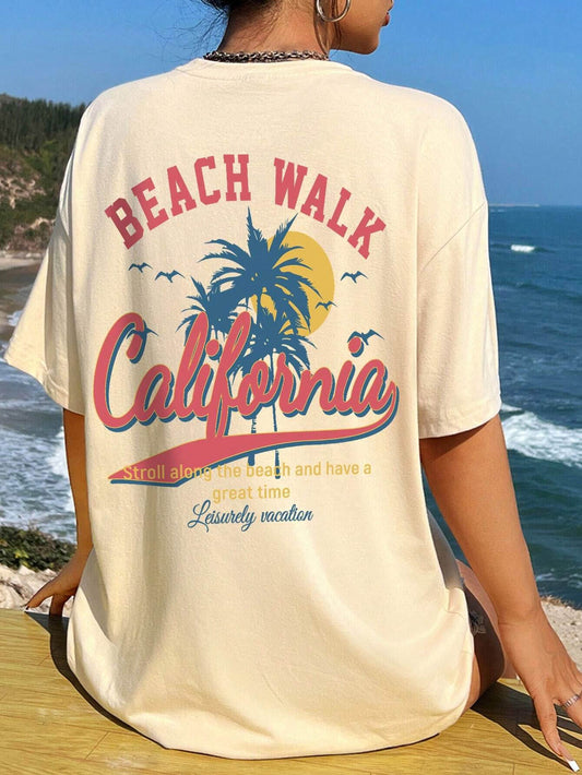California Graphic Round Neck Half Sleeve T-Shirt