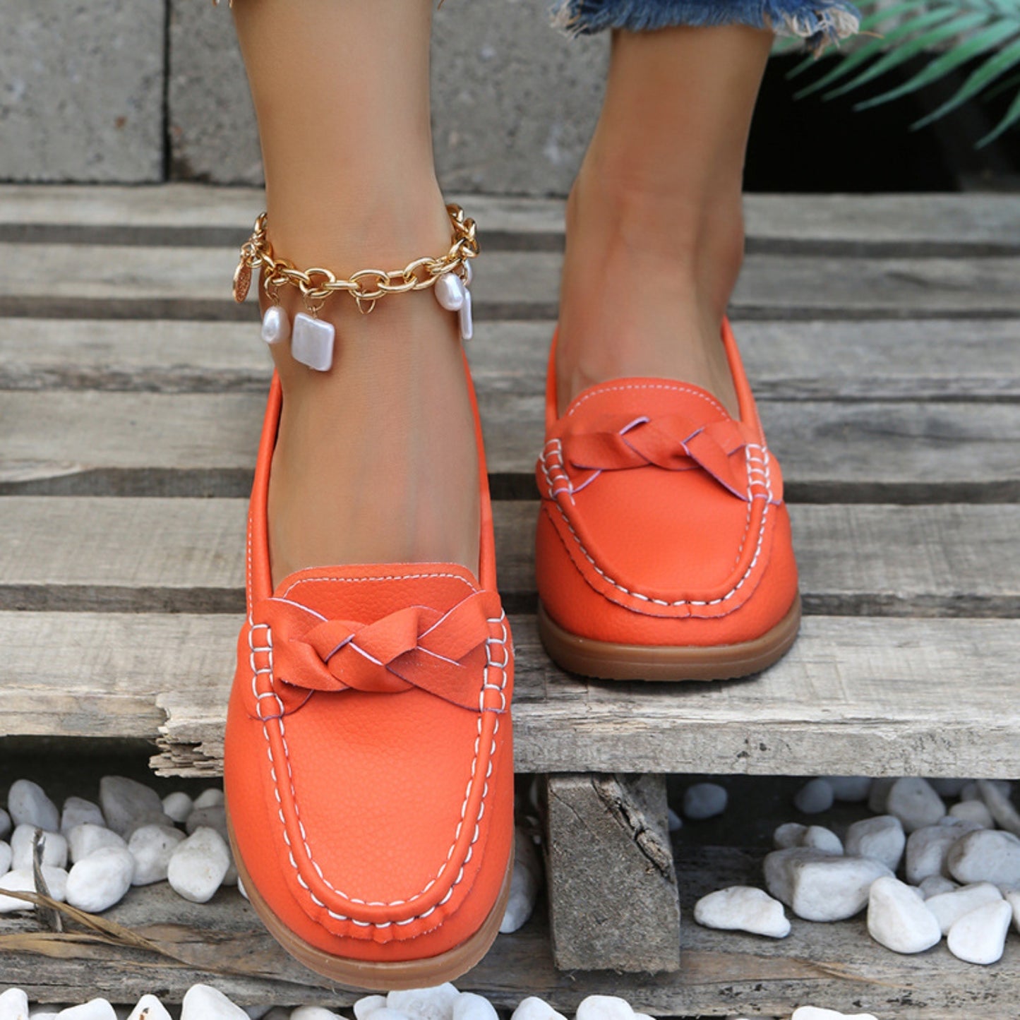 Morgan Weave Wedge Heeled Loafers