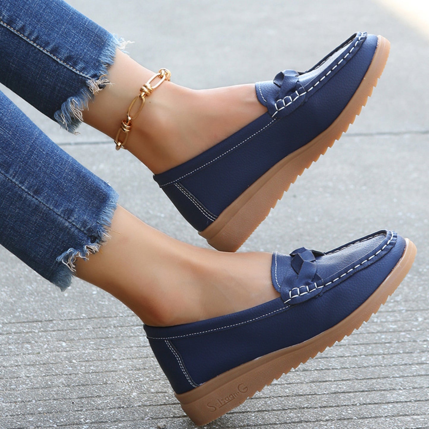 Morgan Weave Wedge Heeled Loafers
