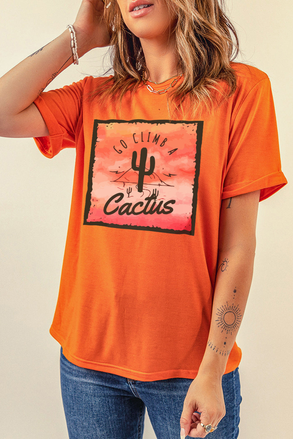 Go Climb A Cactus Graphic Tee Shirt