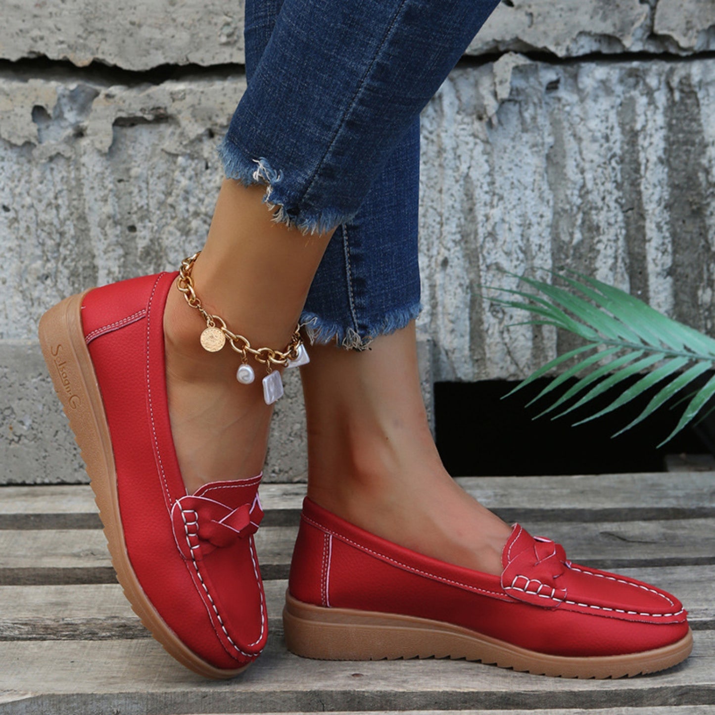 Morgan Weave Wedge Heeled Loafers