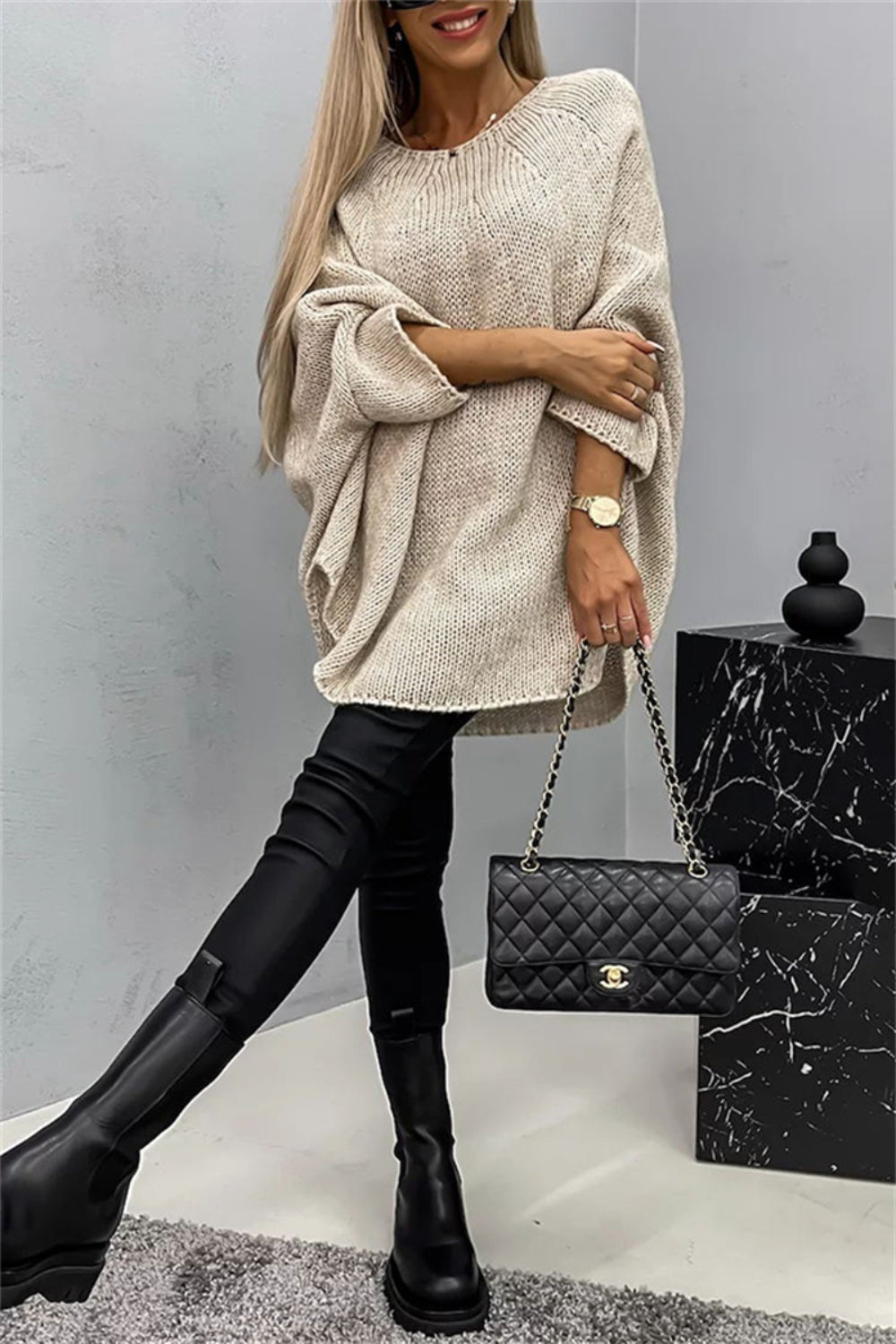Stella Round Neck Batwing Sleeve Sweater