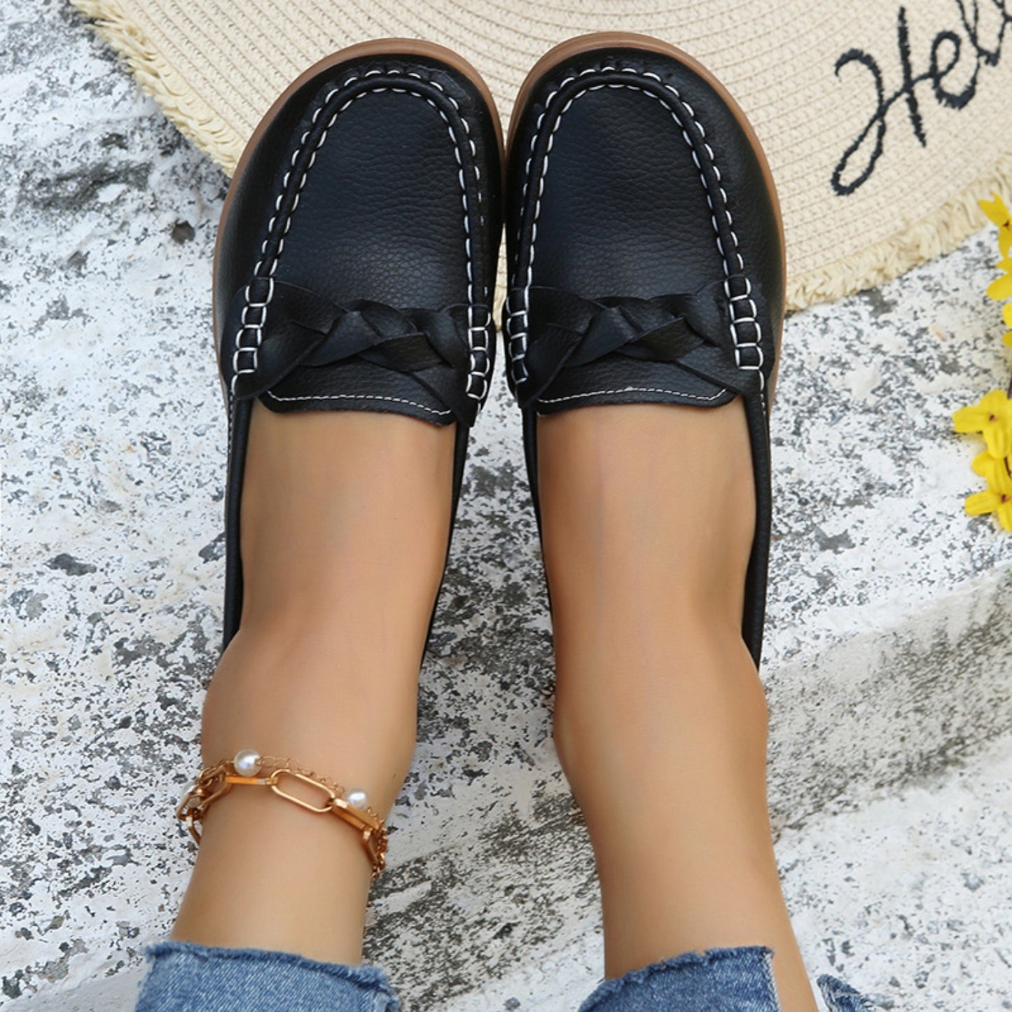 Morgan Weave Wedge Heeled Loafers