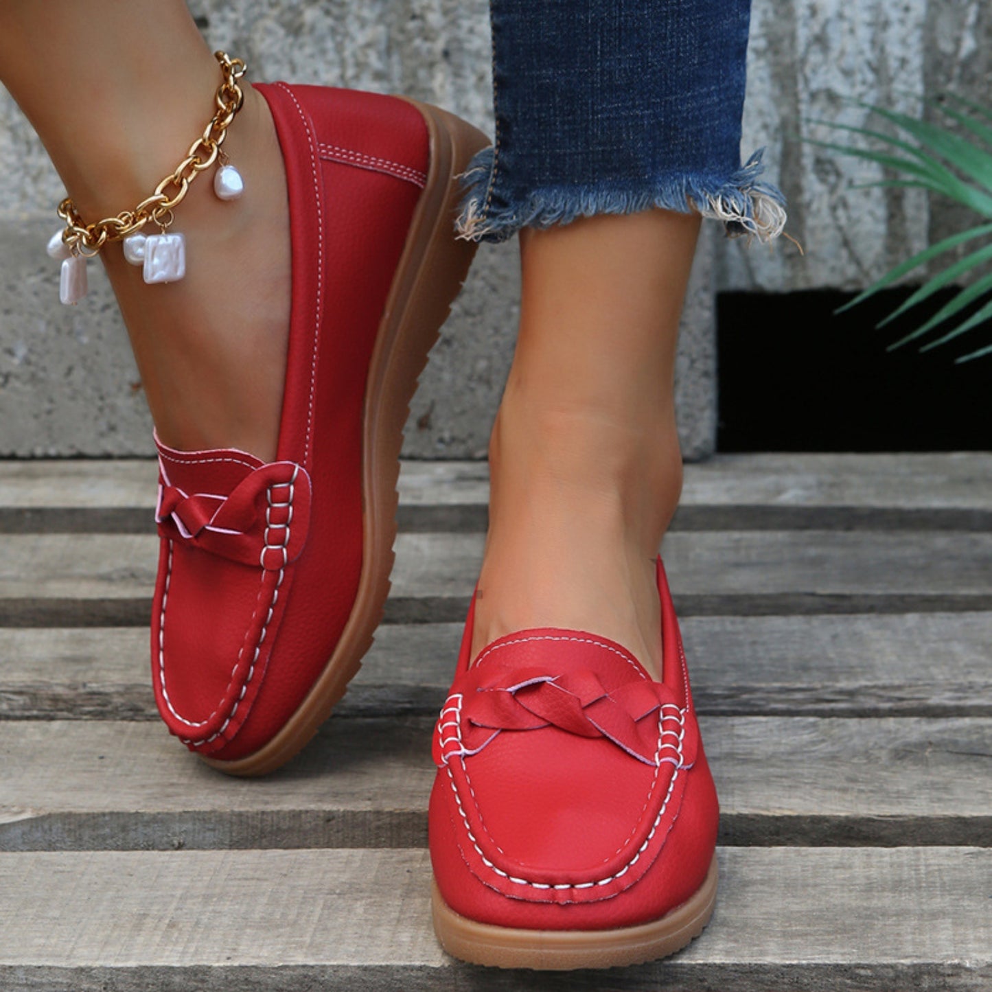 Morgan Weave Wedge Heeled Loafers