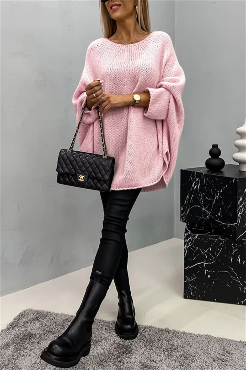 Stella Round Neck Batwing Sleeve Sweater