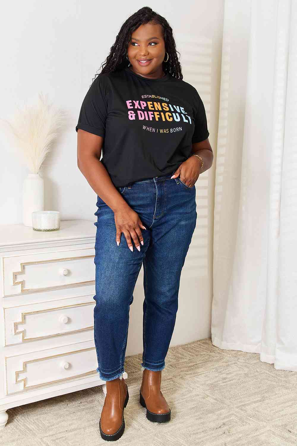 Established Graphic Cuffed Sleeve T-Shirt