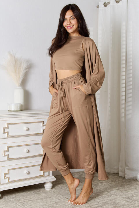 Savannah Tank, Pants, Cardigan Set