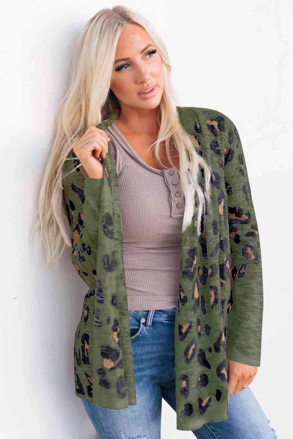 Zoe Animal Print Long Sleeve Cardigan