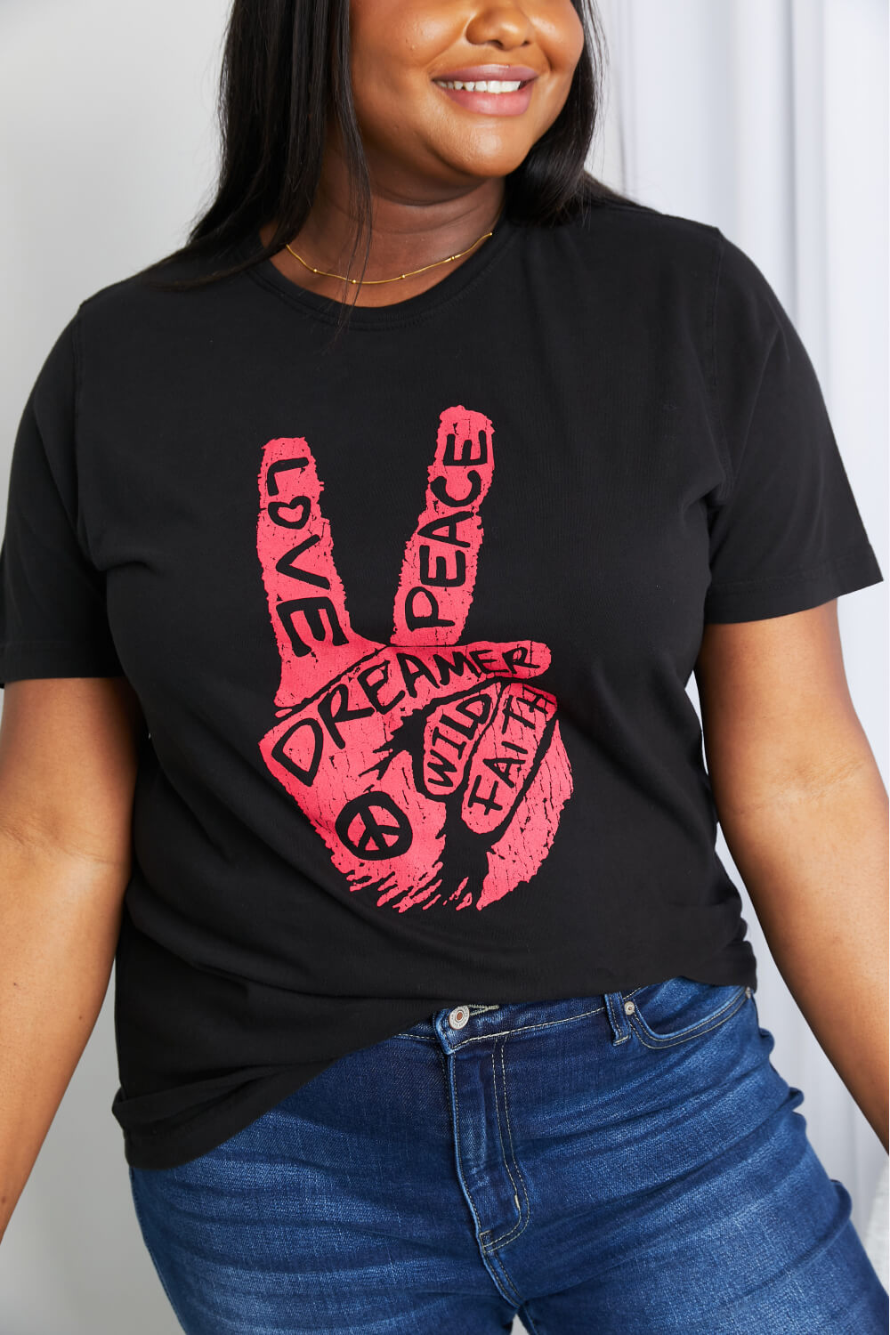 Love Peace Graphic Tunic T-Shirt