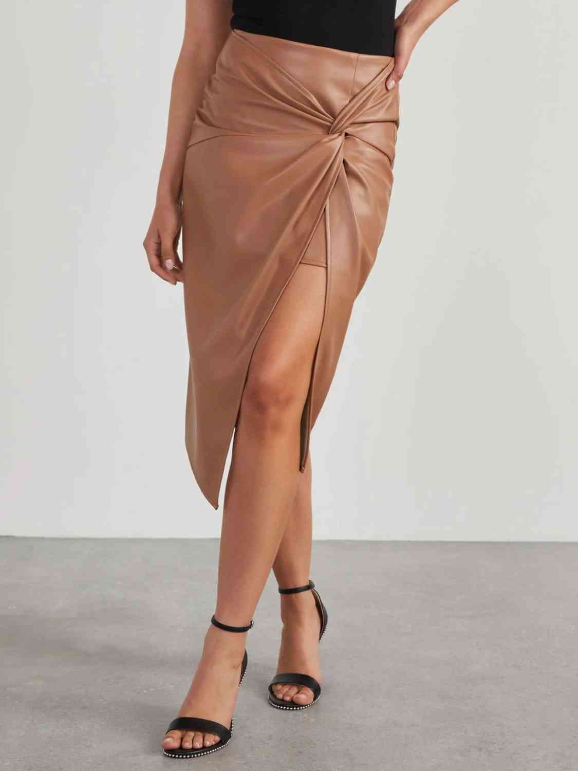 Hadley Twist Detail High Waist Skirt