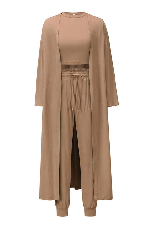 Savannah Tank, Pants, Cardigan Set