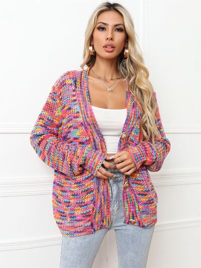 Amber Button Up Dropped Shoulder Cardigan