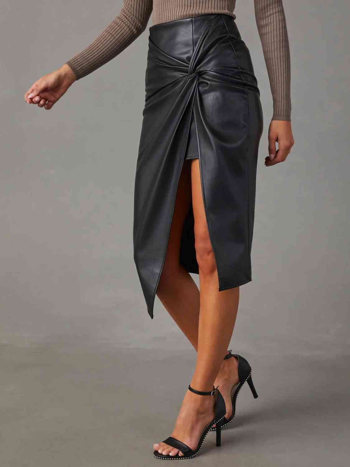 Hadley Twist Detail High Waist Skirt