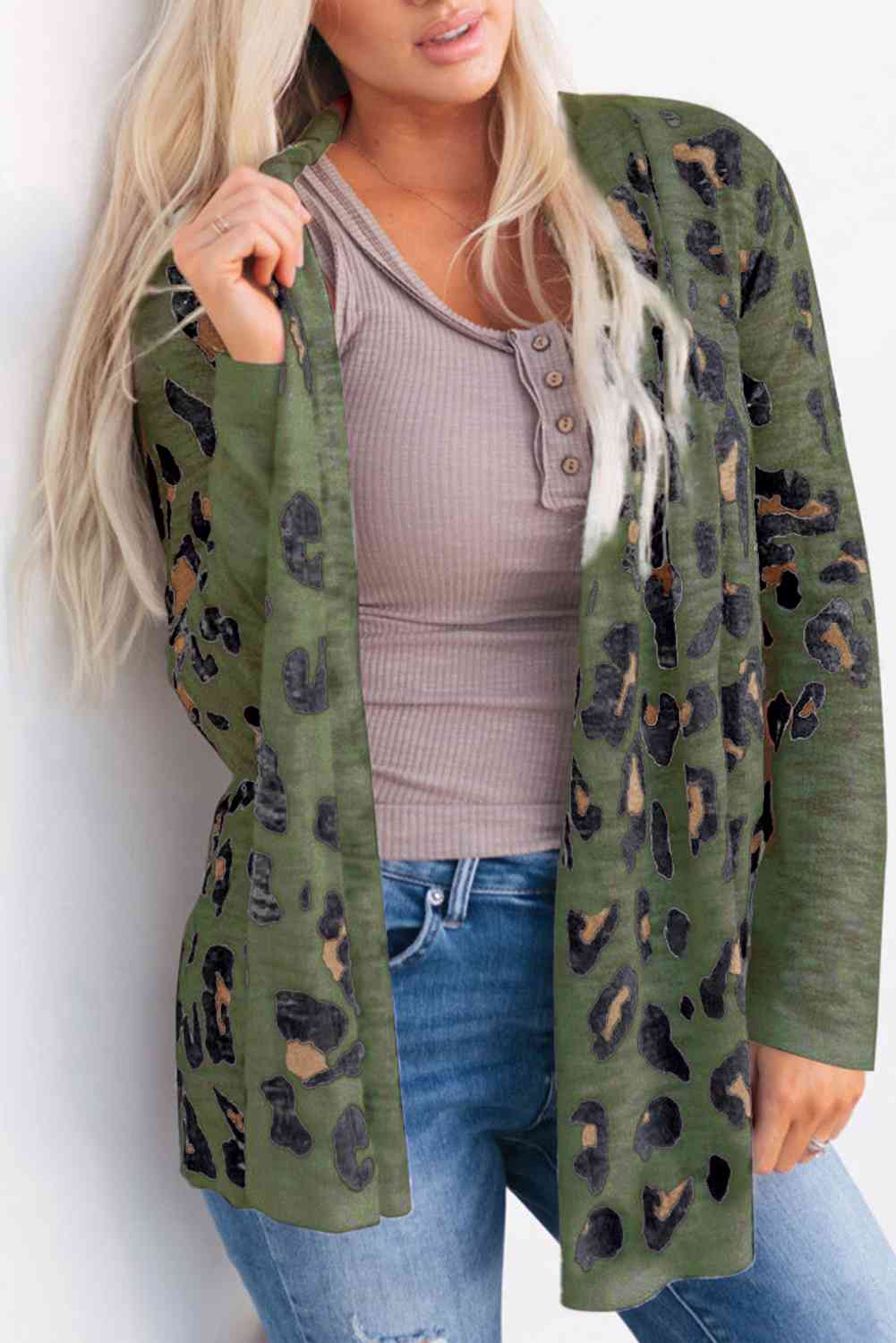 Zoe Animal Print Long Sleeve Cardigan