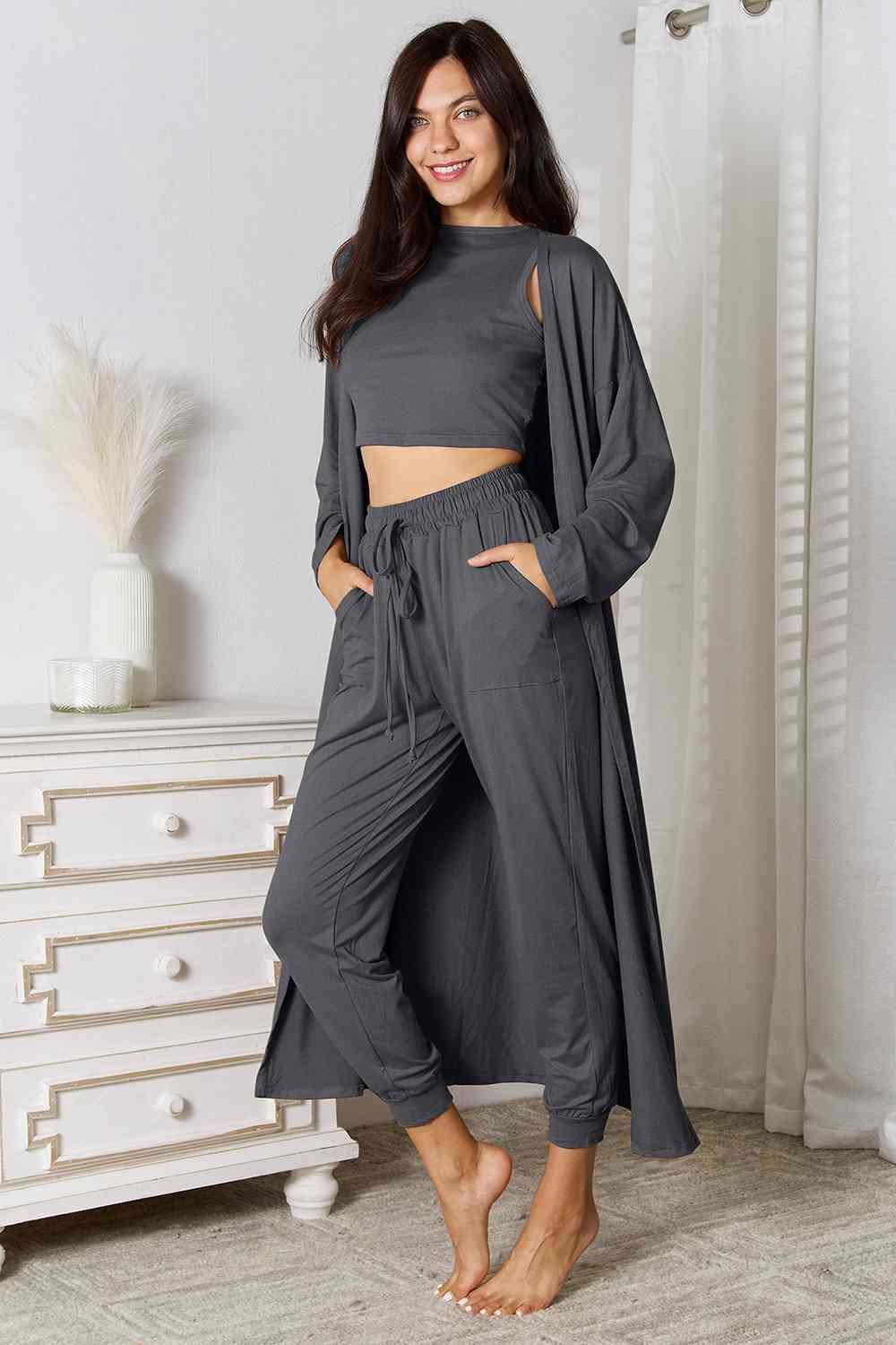 Savannah Tank, Pants, Cardigan Set