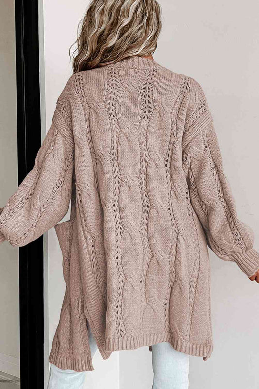Cora Cable-Knit Dropped Shoulder Cardigan
