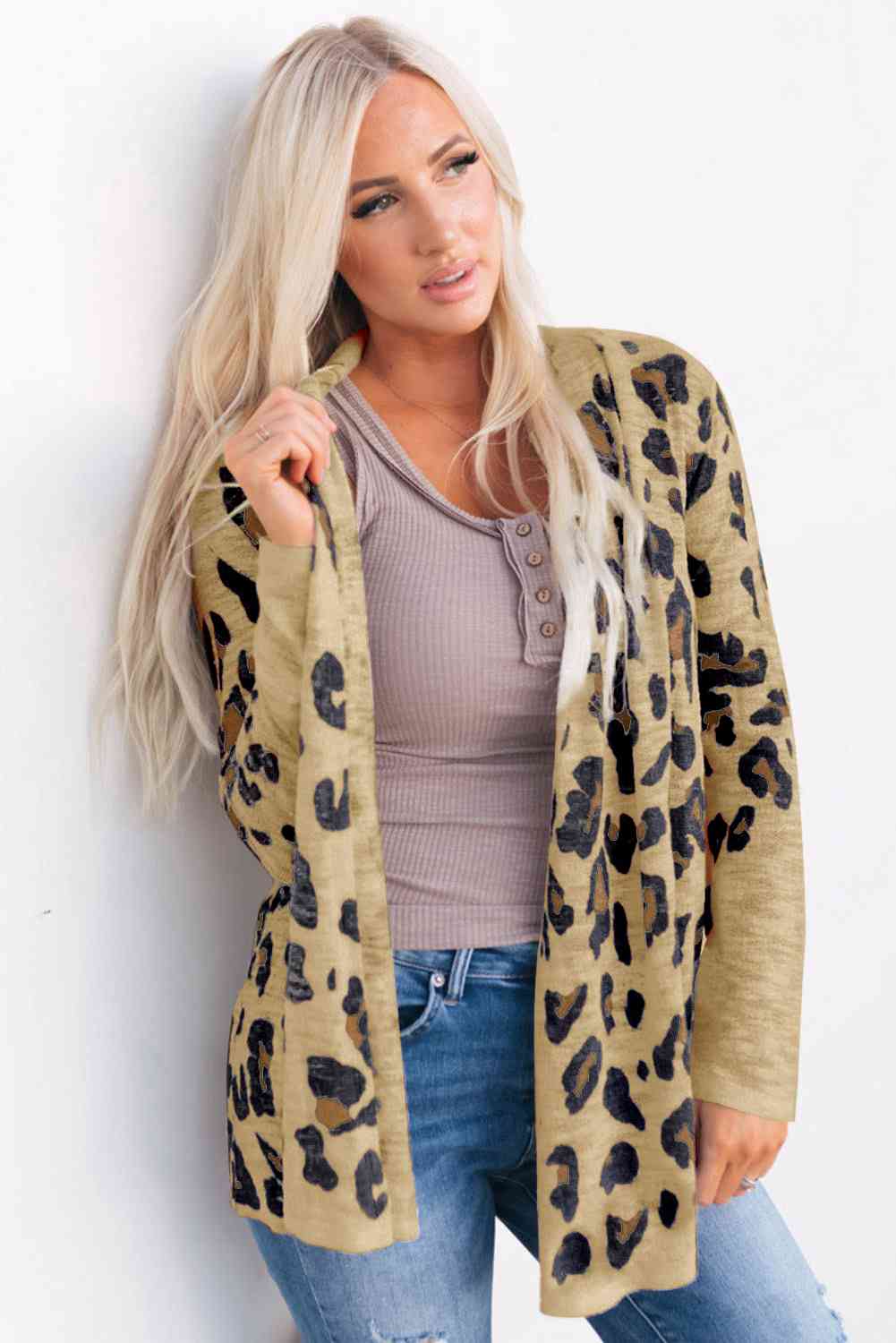 Zoe Animal Print Long Sleeve Cardigan