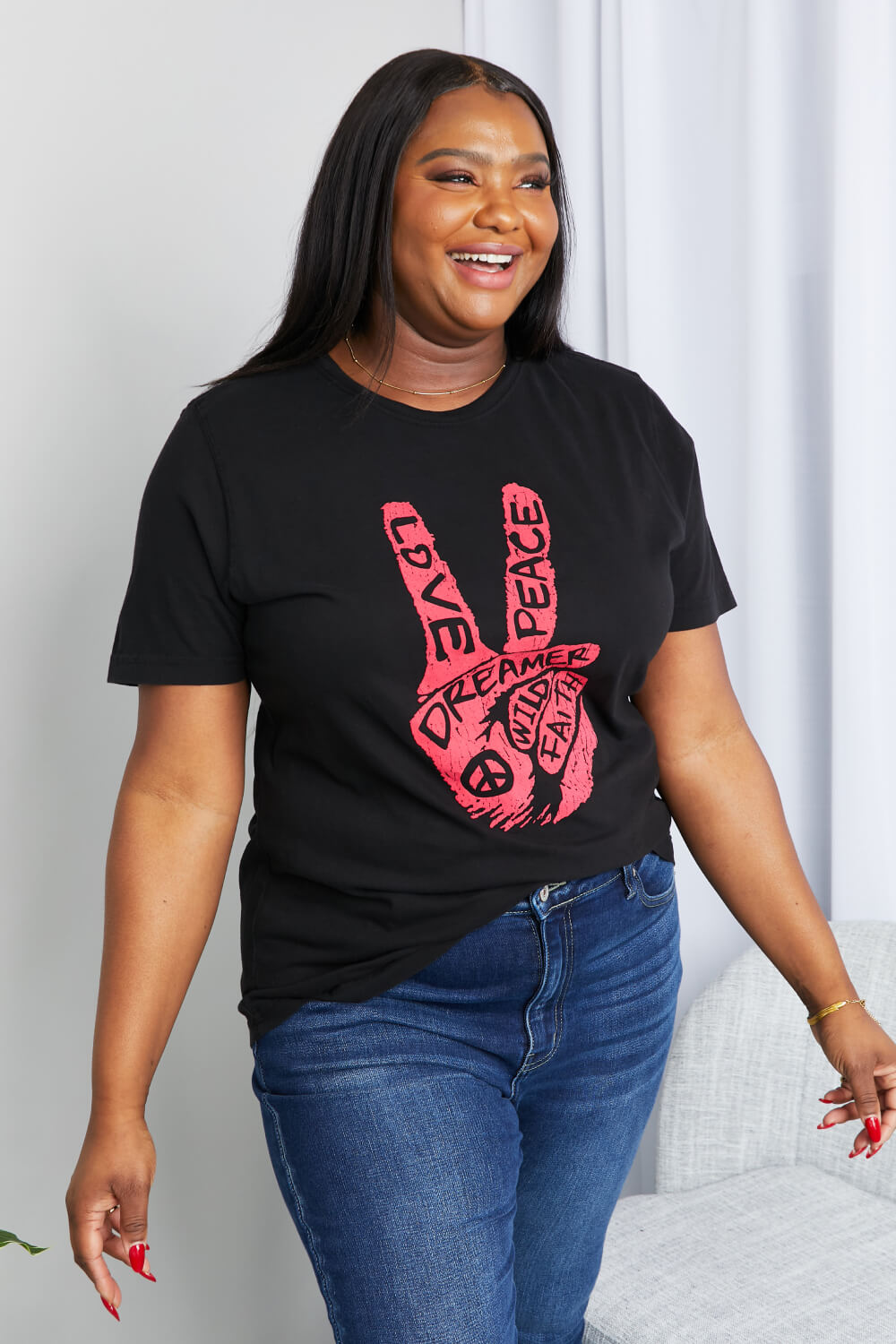 Love Peace Graphic Tunic T-Shirt